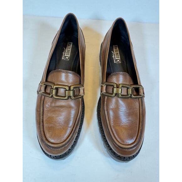 Size 40 Pikolinos Aviles Brown Loafers Chunky - Picture 1 of 12